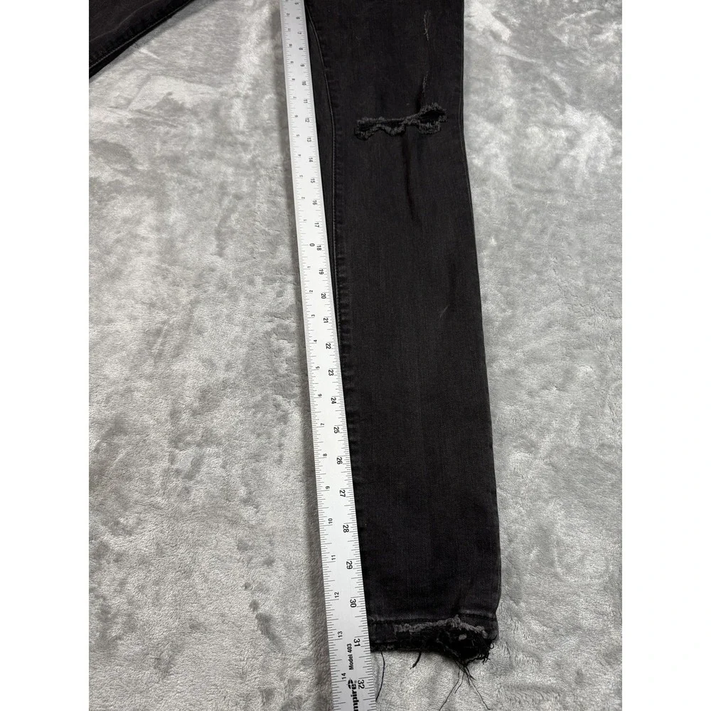 Valabasas Jeans Mens 32 Black Distressed Skinny Fit Frayed Hem Ripped Knee Pants